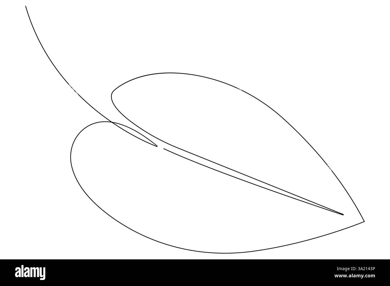 Illustrazione vettoriale, disegno continuo di una linea del design delle foglie di palma Illustrazione Vettoriale