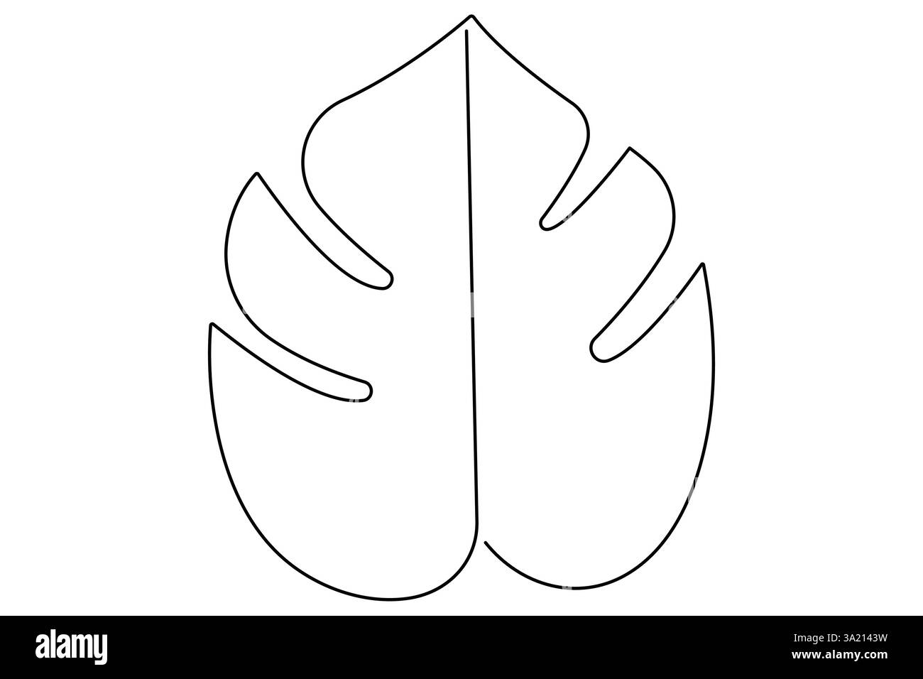 Illustrazione vettoriale, disegno continuo di una linea del design delle foglie di palma Illustrazione Vettoriale