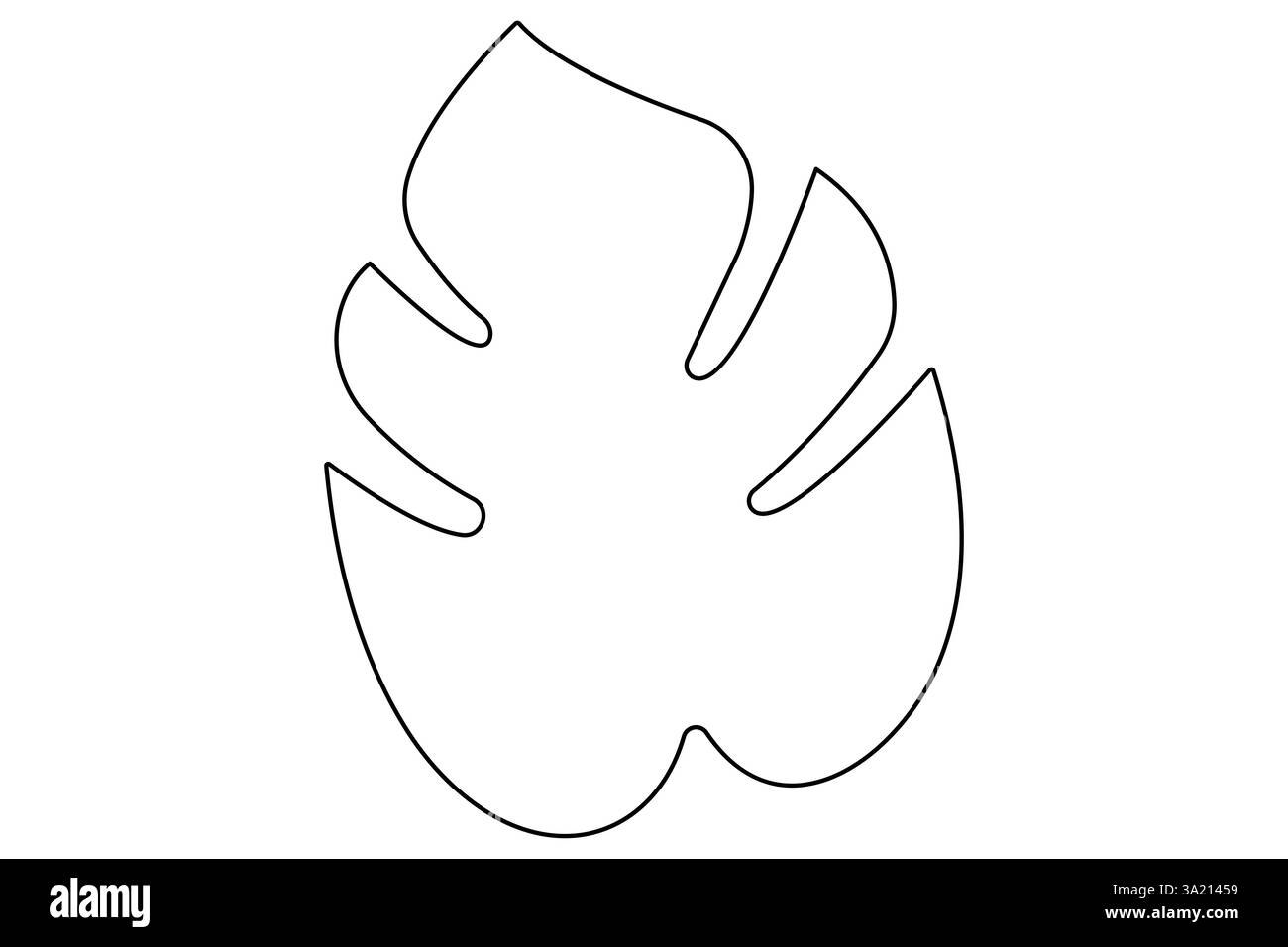 Illustrazione vettoriale, disegno continuo di una linea del design delle foglie di palma Illustrazione Vettoriale