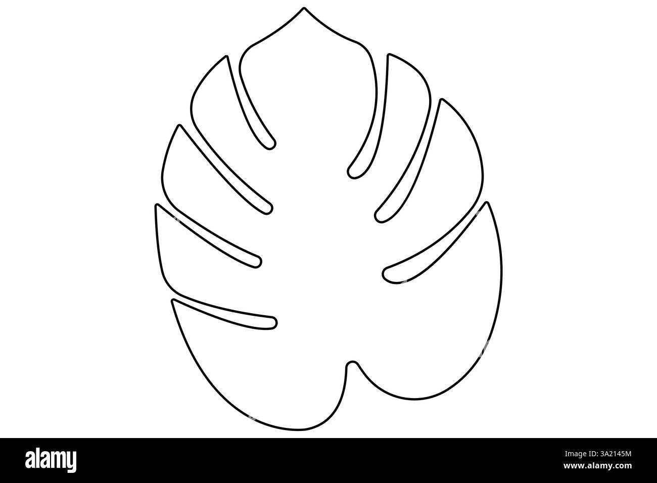 Illustrazione vettoriale, disegno continuo di una linea del design delle foglie di palma Illustrazione Vettoriale