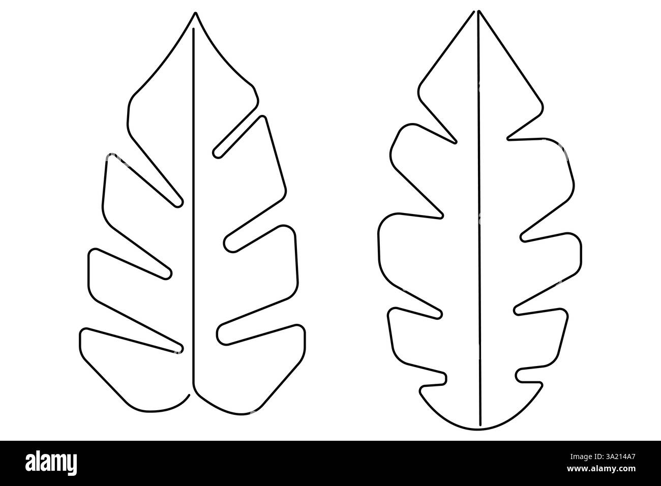Illustrazione vettoriale, disegno continuo di una linea del design delle foglie di palma Illustrazione Vettoriale