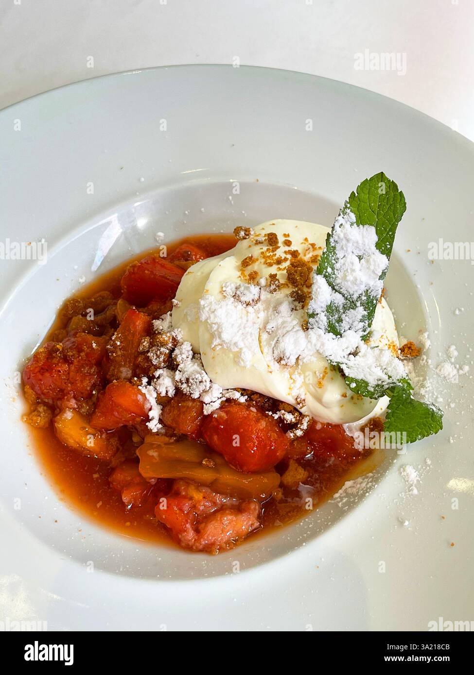 Frutta con formaggio Mascarpone. Foto Stock