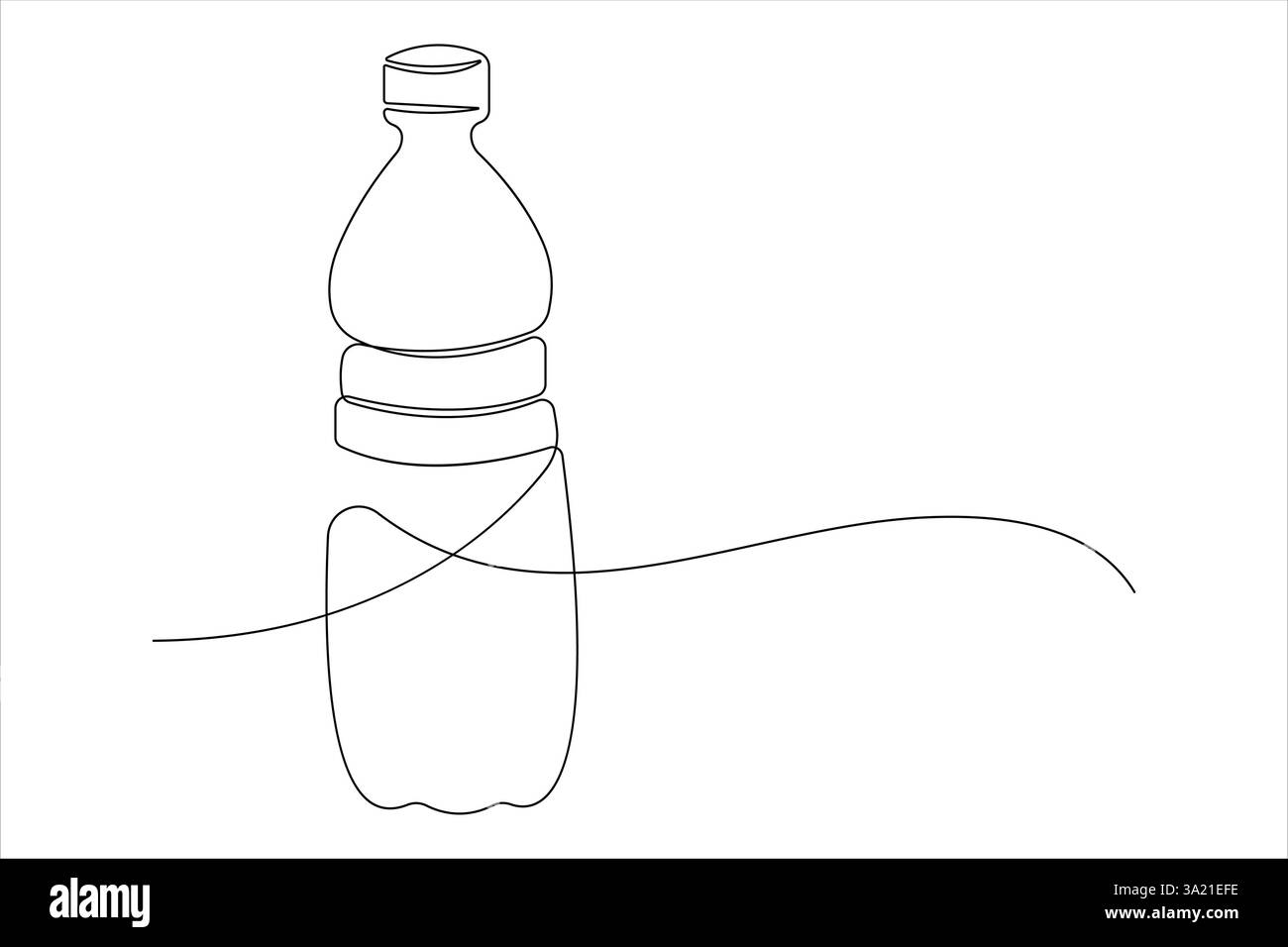 Flacone di plastica continuo disegno su una linea del disegno disegno, illustrazione vettoriale Illustrazione Vettoriale