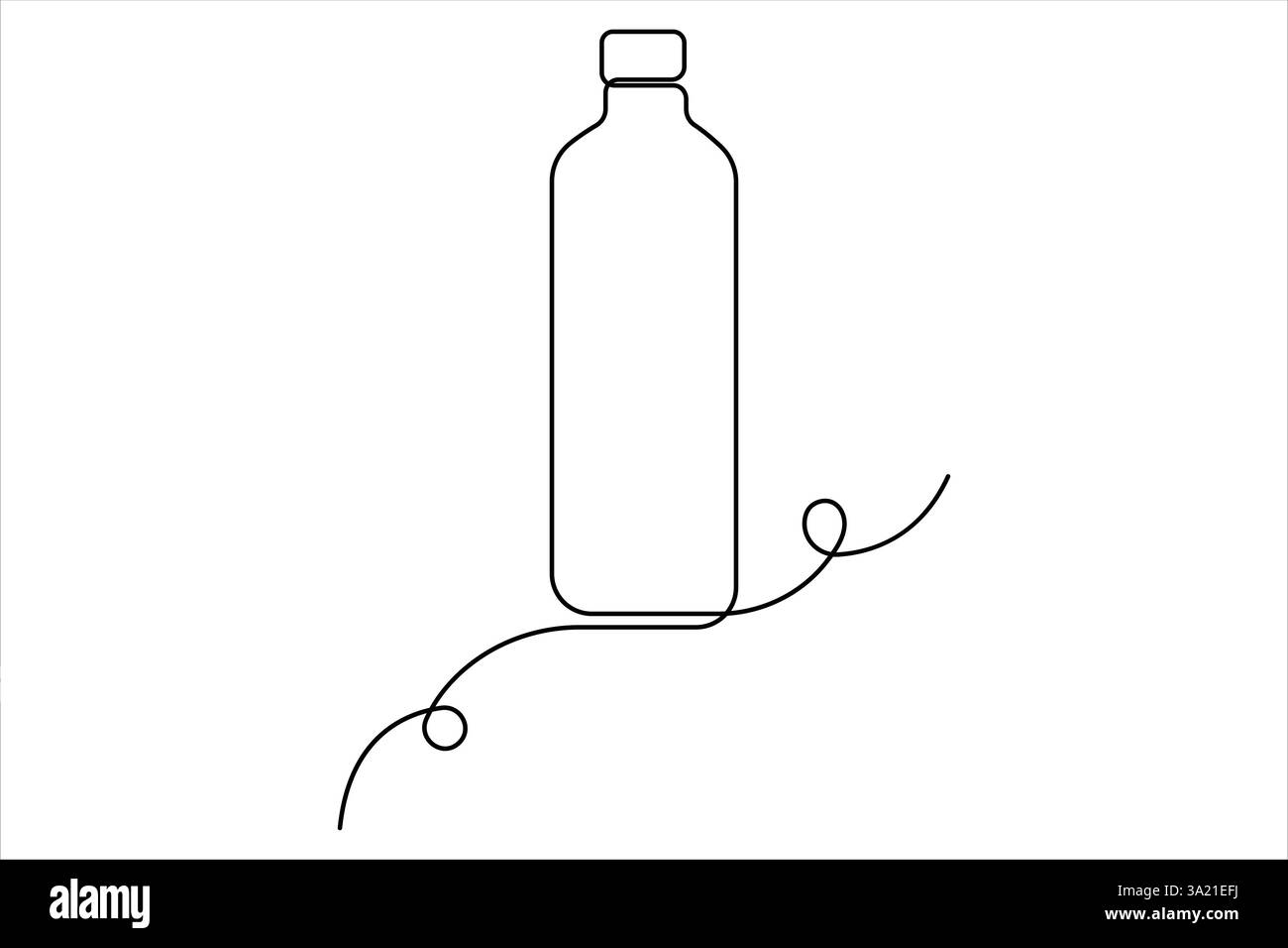 Flacone di plastica continuo disegno su una linea del disegno disegno, illustrazione vettoriale Illustrazione Vettoriale