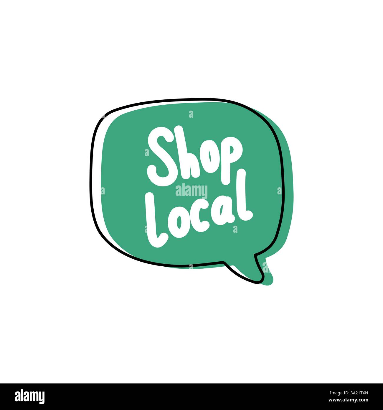 Negozio locale. Illustrazione del logo, dell'icona, del disegno vettoriale su sfondo bianco Illustrazione Vettoriale