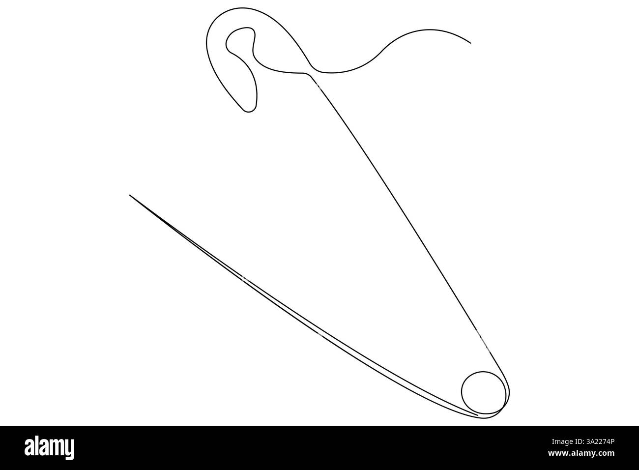 Disegno grafico continuo del perno di sicurezza su una linea dell'illustrazione vettoriale del contorno Illustrazione Vettoriale
