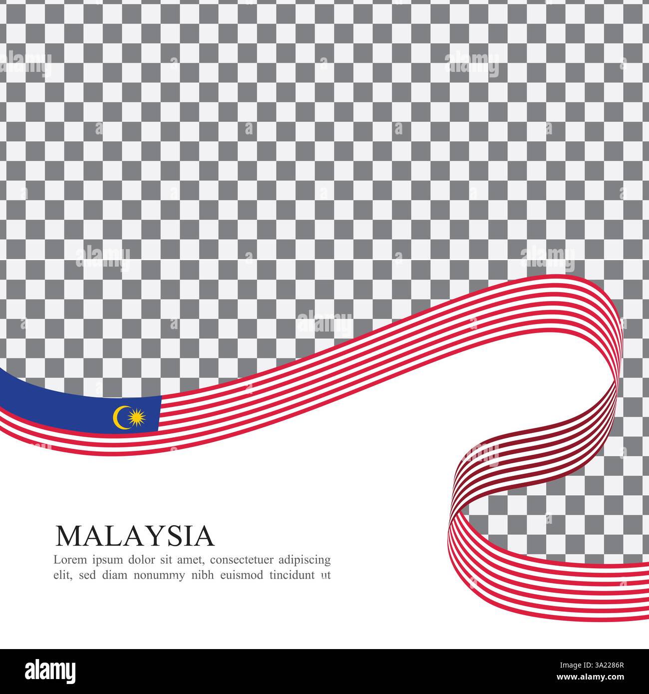 Vettore di stock di nastri di bandiera nazionale della Malaysia Illustrazione Vettoriale