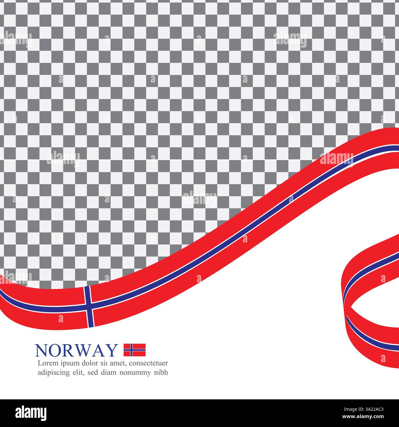 Vettore di stock di nastri di bandiera nazionale della Norvegia Illustrazione Vettoriale