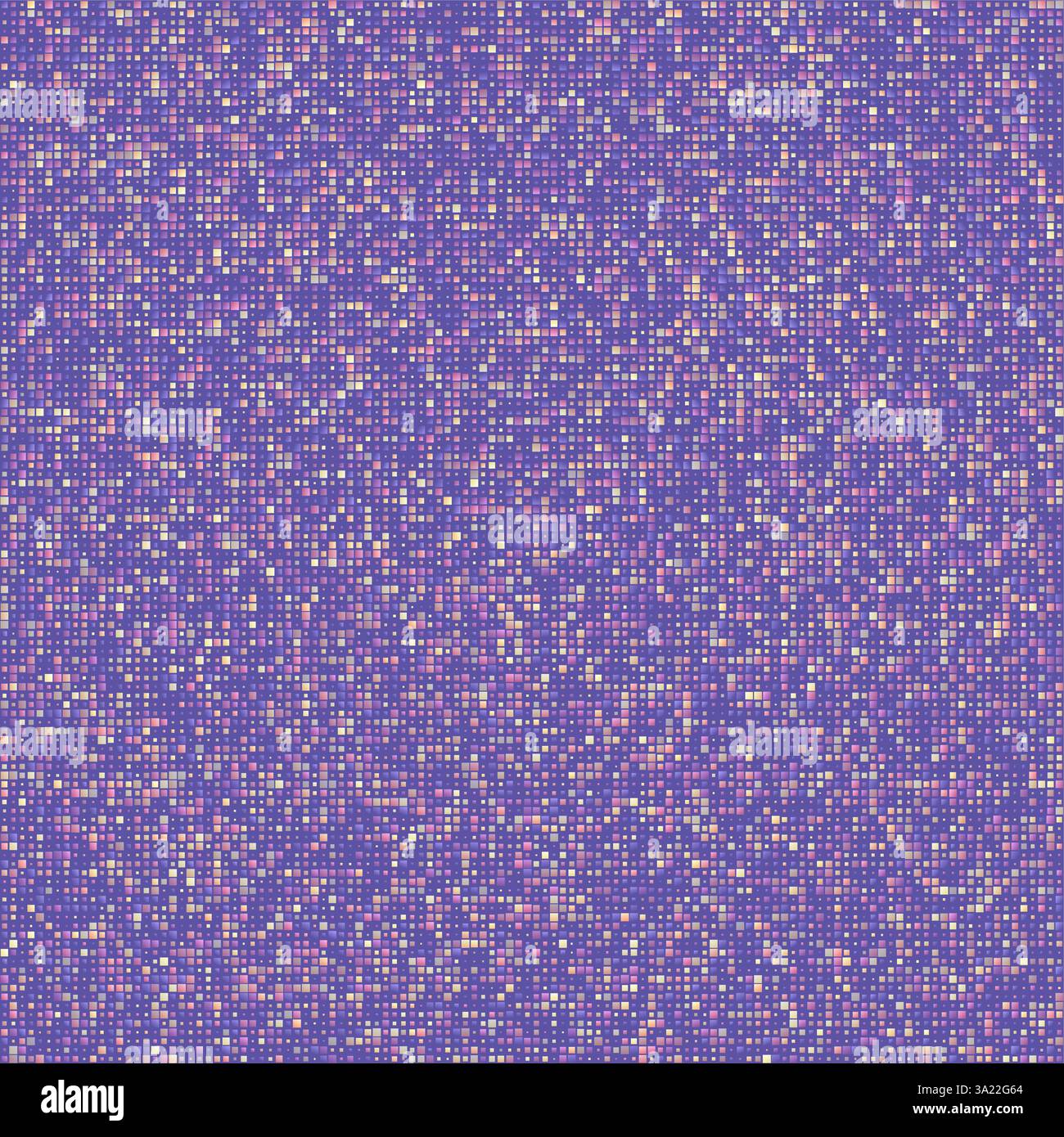 Composizione geometrica delle forme. Quadrati graduati in più colori. Viola, lavanda, viola, orchidea, lilla, sfondo. Illustrazione vettoriale in grassetto. Illustrazione Vettoriale