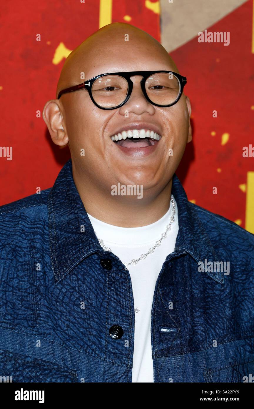 Jacob Batalon bei der Premiere des Kinofilms 'Novocaine / Mr. No Pain' in Paramount Theater. Los Angeles, 10.03.2025 Foto Stock