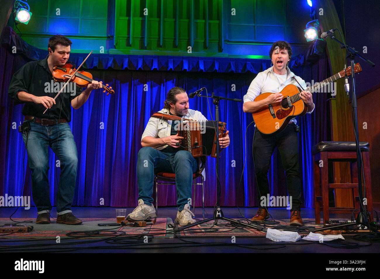 Gruppo musicale tradizionale irlandese, Socks in the Frying Pan, 3 Piece band, Foto Stock