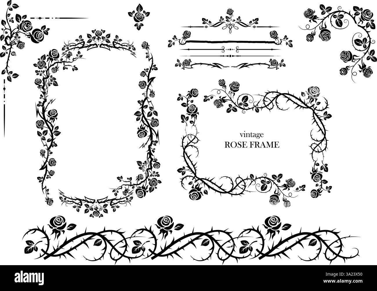 Decorazioni in stile rose Illustrazione Vettoriale