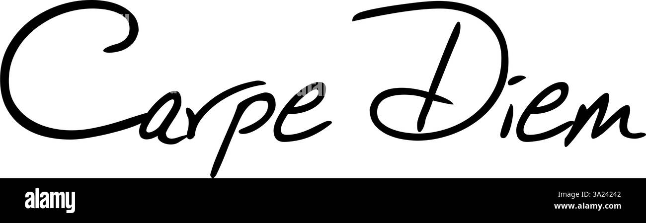 Grafica vettoriale: Motivazione attraverso il detto 'Carpe Diem', citazione del poeta romano Orazio, traduzione colloquiale: 'Seize the day', versione 901 Illustrazione Vettoriale