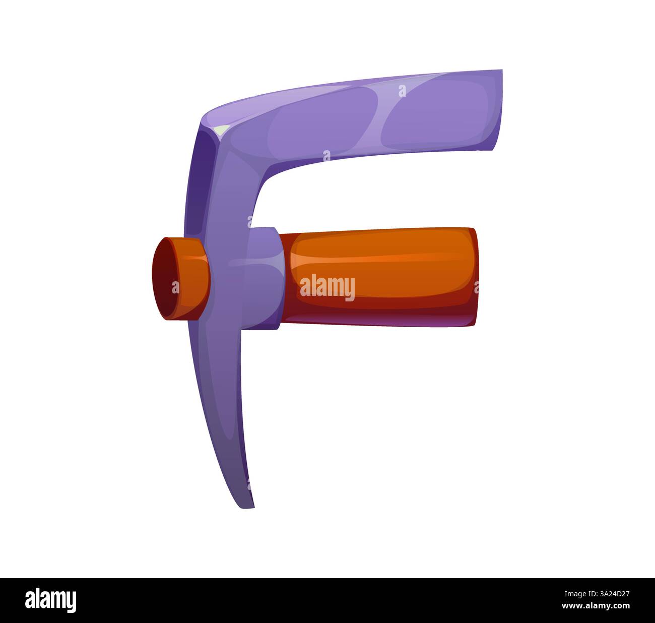 Carattere piccone da cowboy Texas lettera F. elemento alfabeto inglese vintage Texas, simbolo ABC per bambini del vettore storico americano. Carrello cowboy del selvaggio West Illustrazione Vettoriale