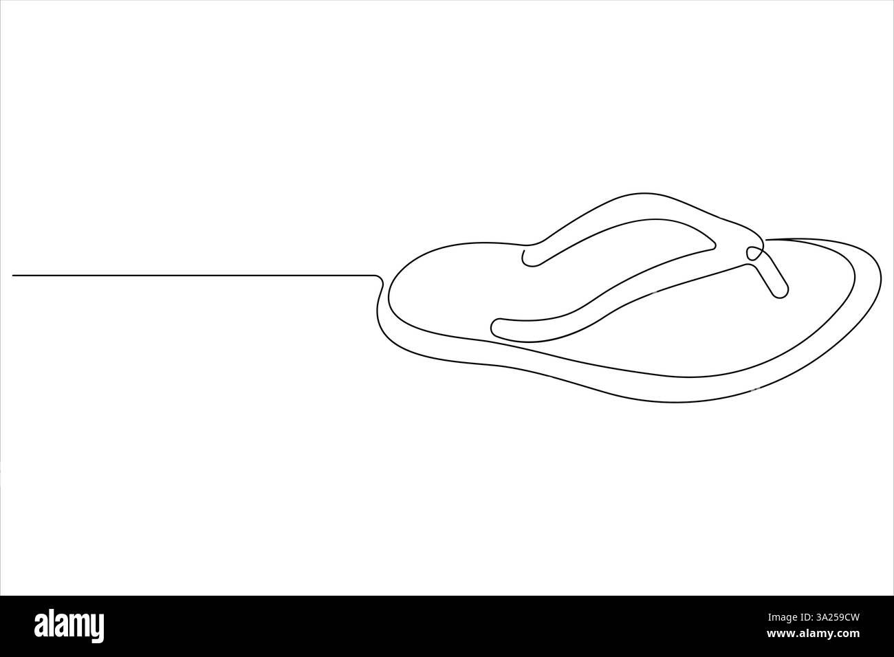 Illustrazione vettoriale di sandali a una linea continua icona calzature contorno design linea Illustrazione Vettoriale