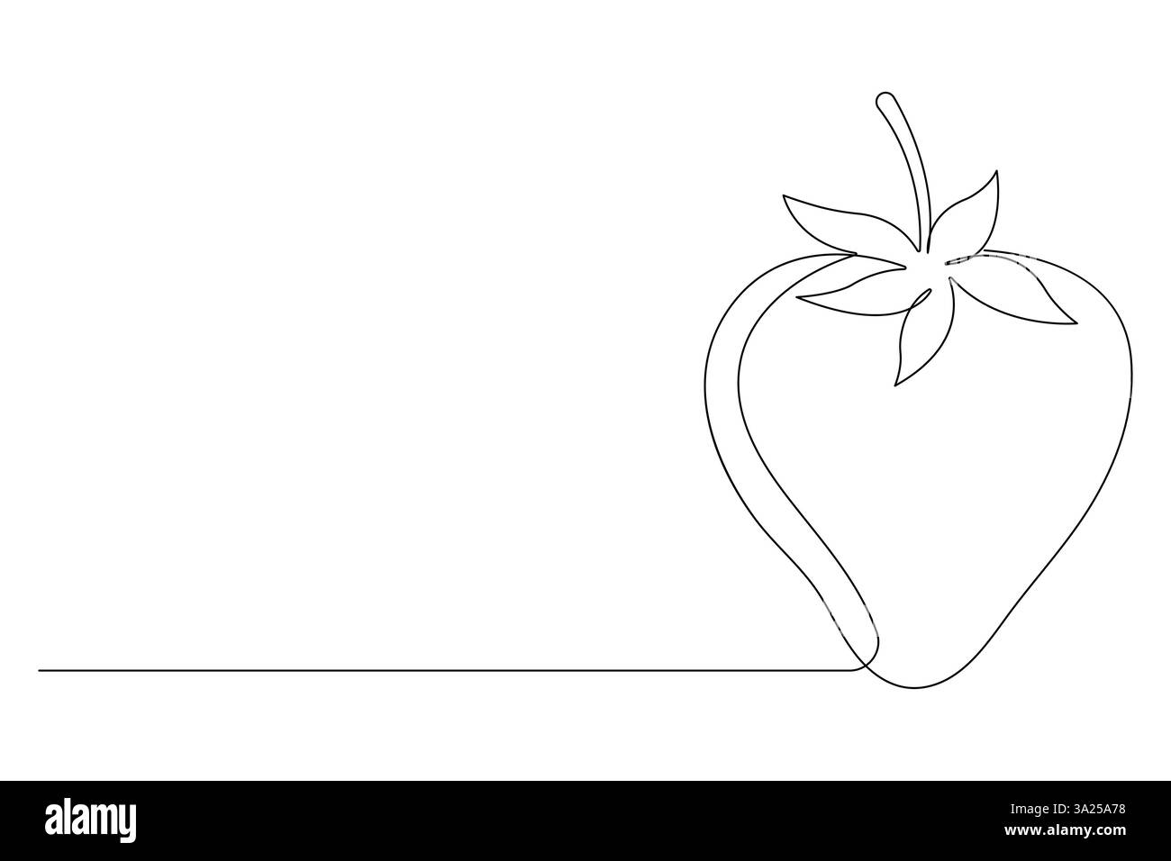 Disegno a linea singola continua di fragole biologiche per la frutta icona frutti freschi concetto fruttato Illustrazione Vettoriale