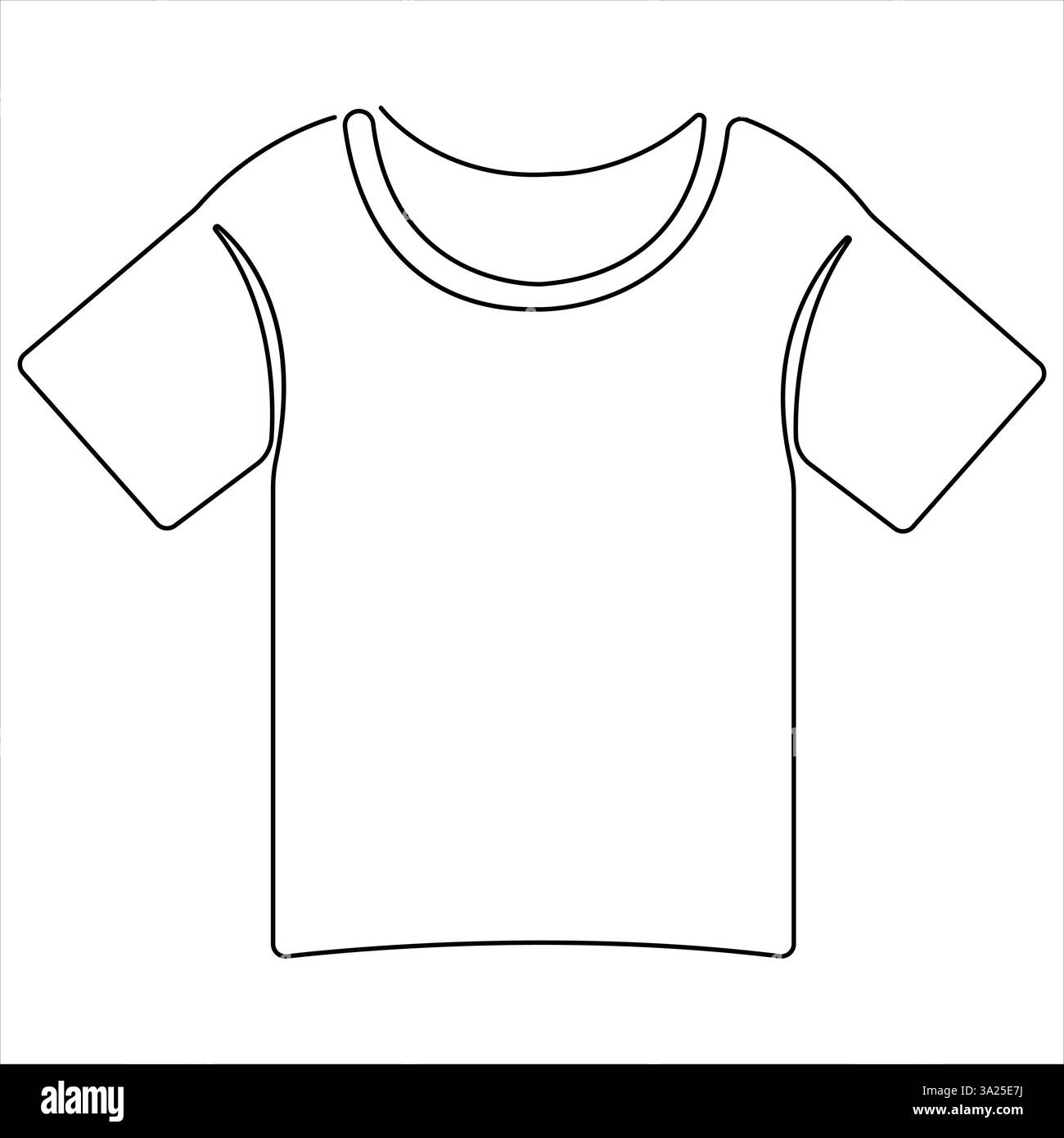 Abiti T-shirt una linea art continua singola linea modificabile Illustrazione Vettoriale