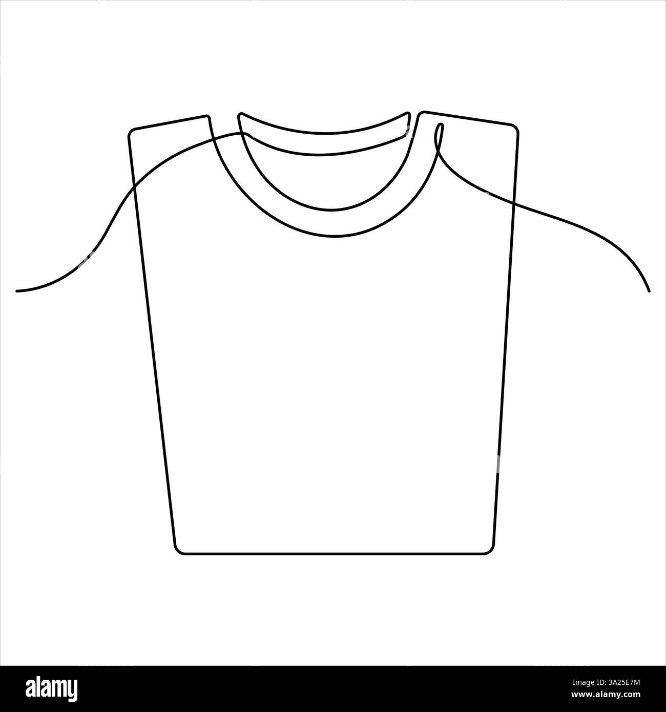 Abiti T-shirt una linea art continua singola linea modificabile Illustrazione Vettoriale