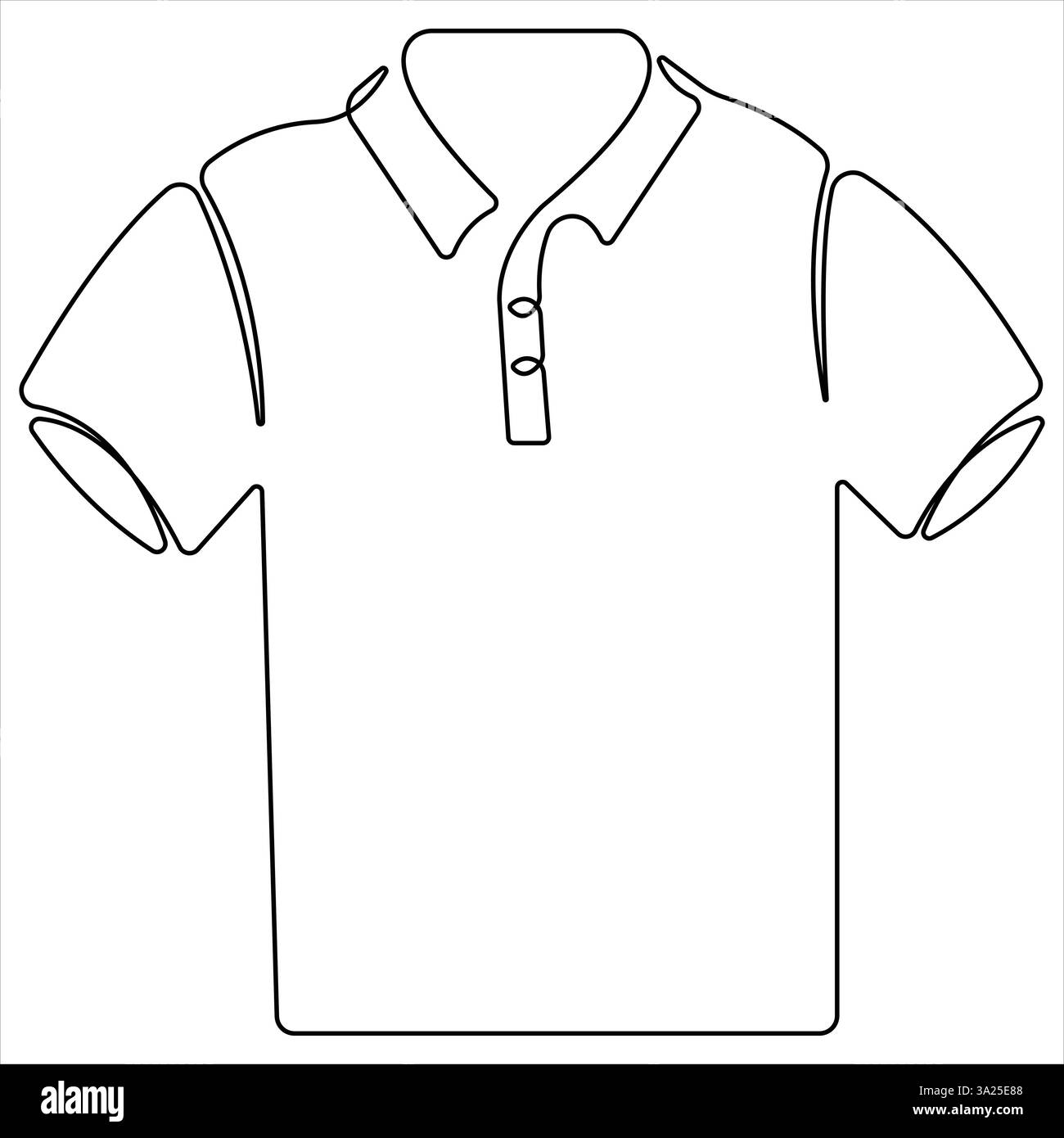 Abiti T-shirt una linea art continua singola linea modificabile Illustrazione Vettoriale