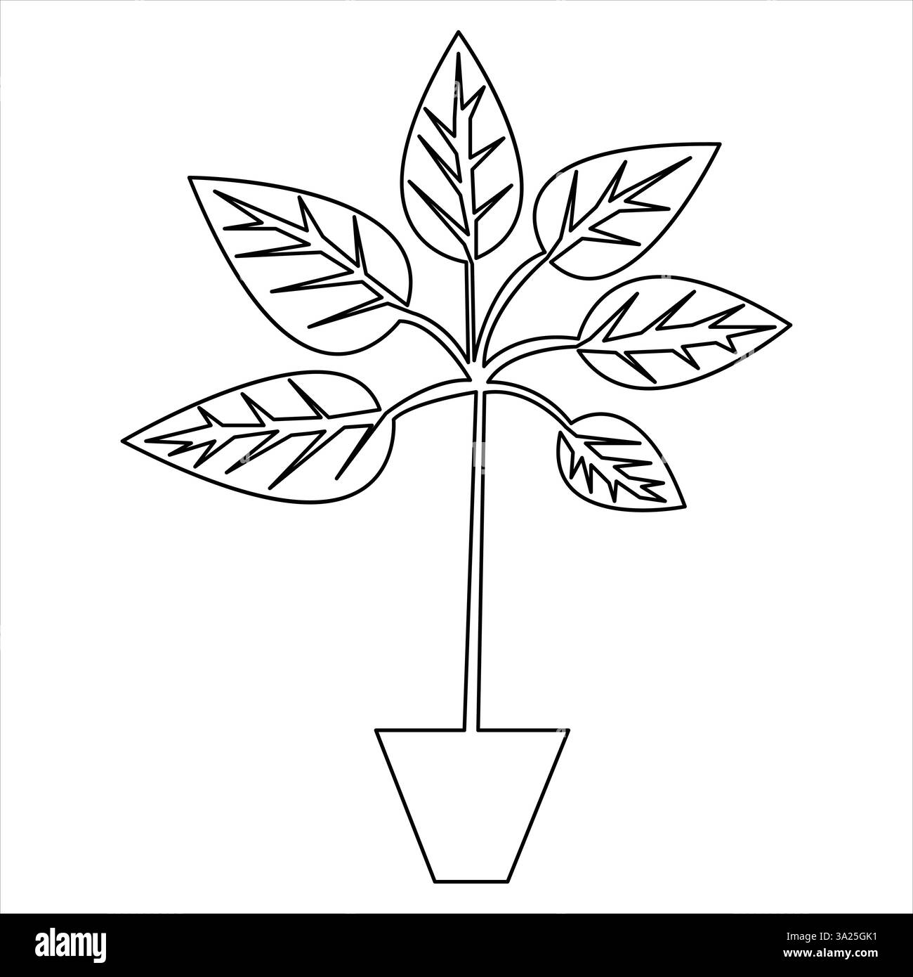 Disegno grafico continuo su una linea illustrazione del processo di crescita delle piante delinea minimalista dei vettori Illustrazione Vettoriale