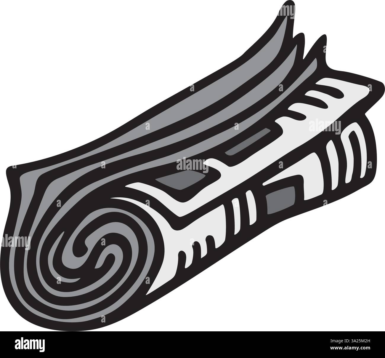 Icona del quotidiano Doodle disegnata a mano con linea nera in stile a mano libera e colore grigio monocromatico. Illustrazione vettoriale isolata su sfondo bianco Illustrazione Vettoriale