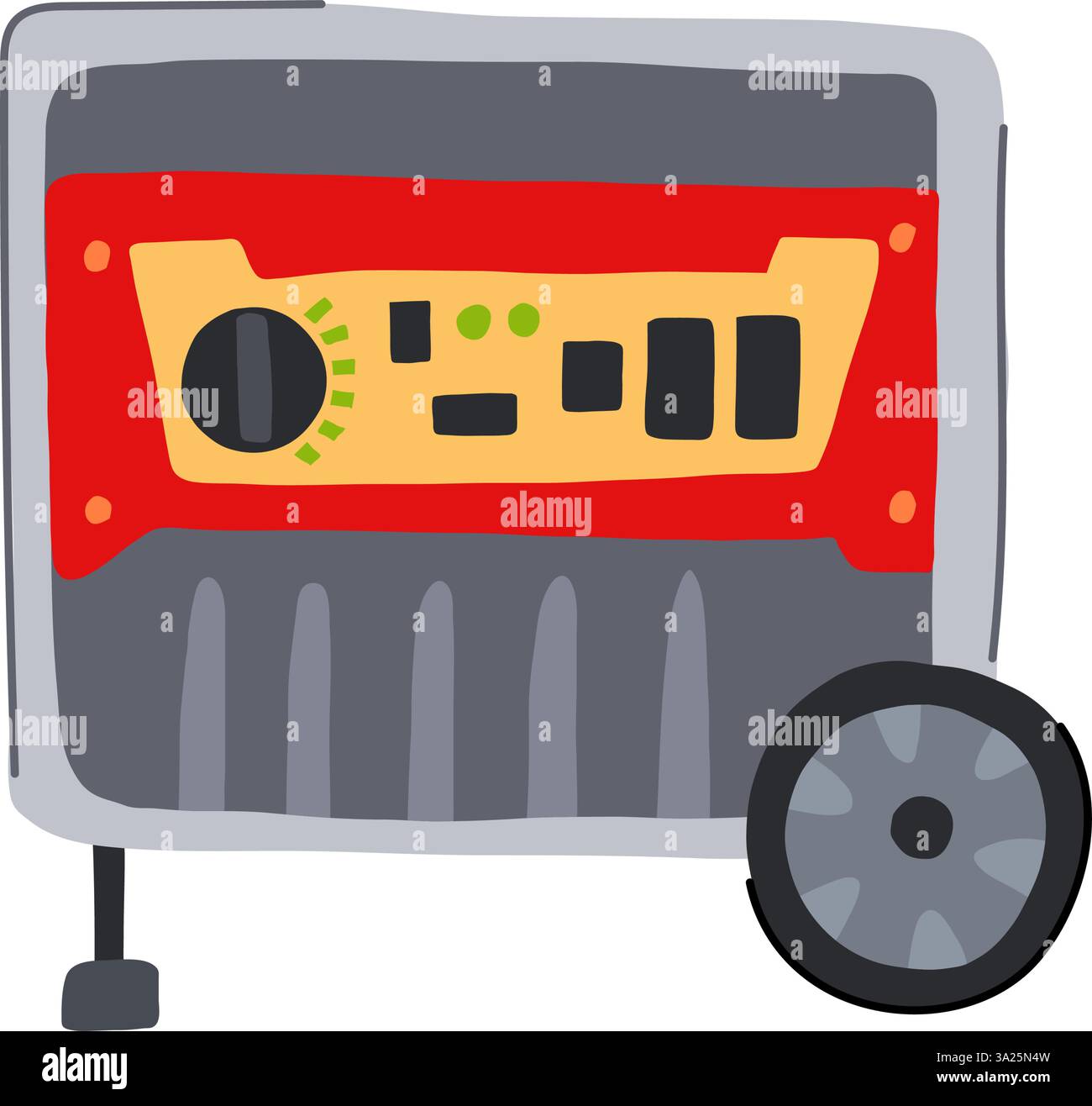 illustrazione vettoriale dei cartoni animati del generatore di elettricità eolica Illustrazione Vettoriale