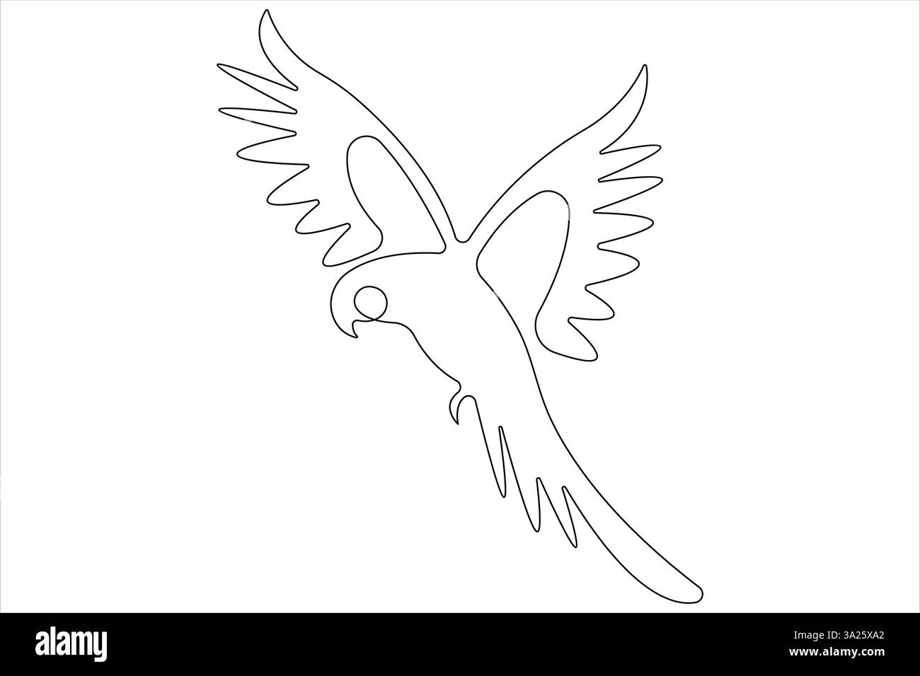Disegno continuo su una linea di uccello carino semplice illustrazione vettoriale del contorno Illustrazione Vettoriale