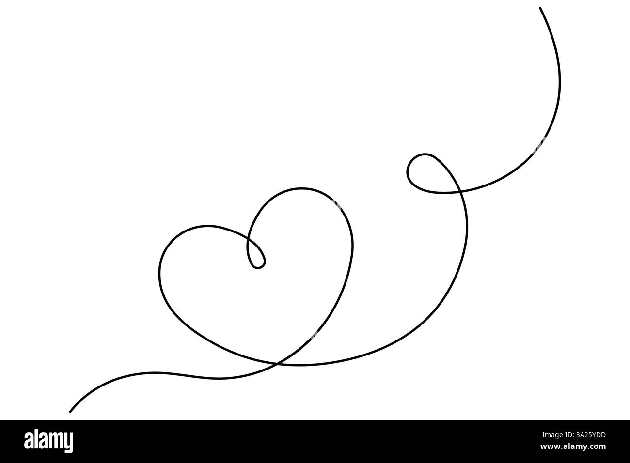 Illustrazione vettoriale disegno grafico continuo su una linea del design del cuore Illustrazione Vettoriale