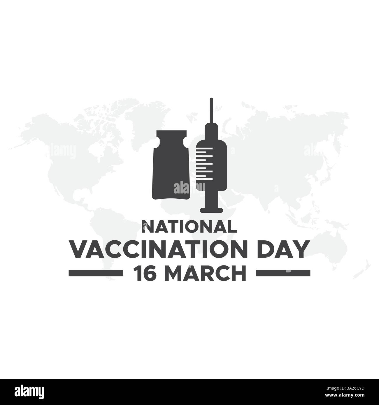 Giornata nazionale di vaccinazione del 16 marzo vettore. Giornata nazionale della vaccinazione Social Media Post Design modello vettoriale Illustrazione Vettoriale