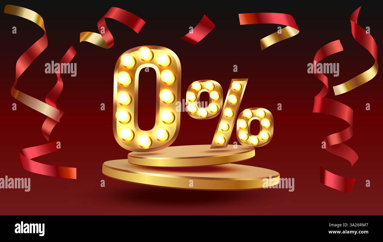 Zero commissioni, offerta limitata, zero percento. Promozione cartello. Vettore Illustrazione Vettoriale