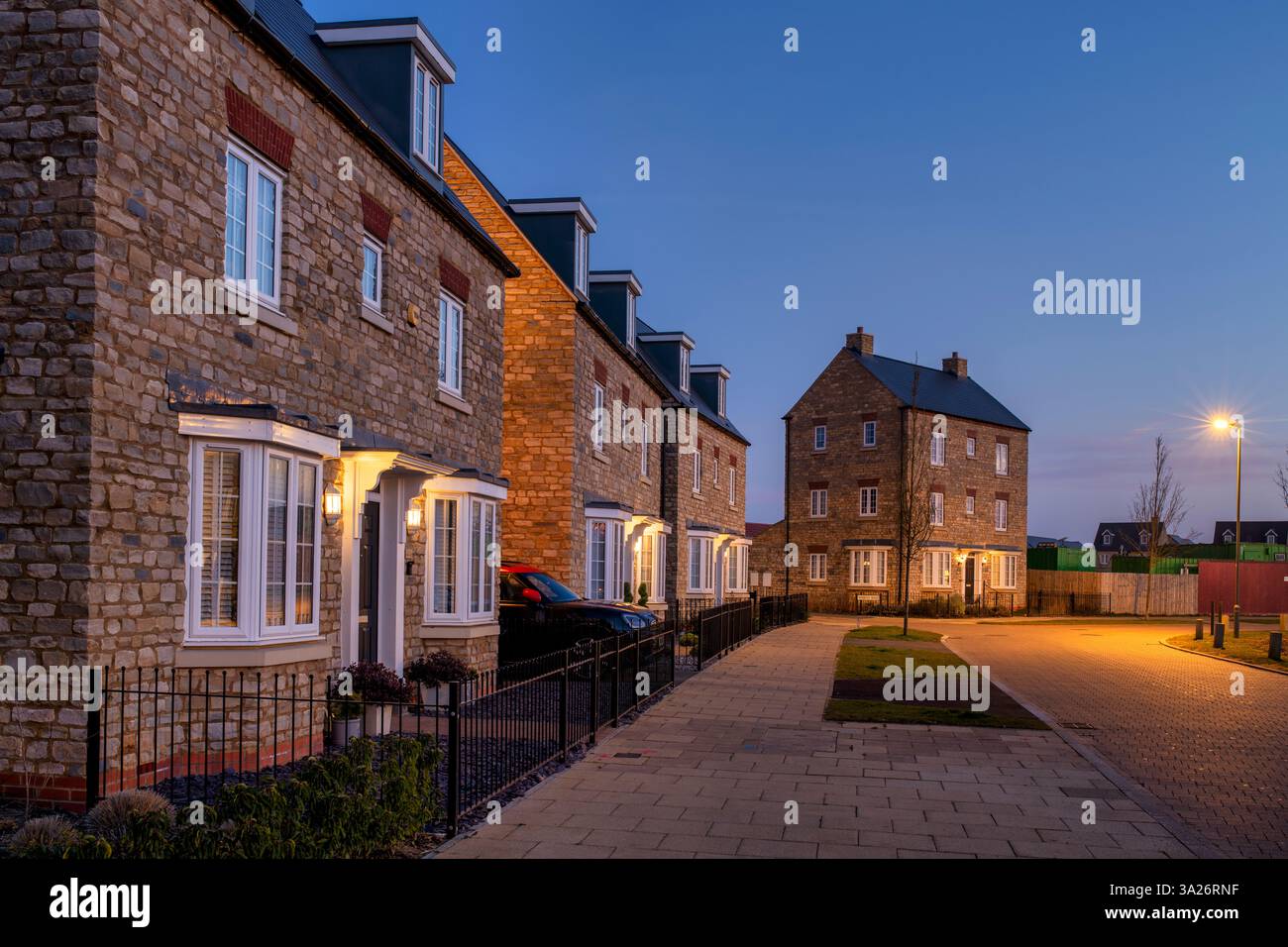 Bicester Street all'alba. Oxfordshire.Inghilterra. Foto Stock