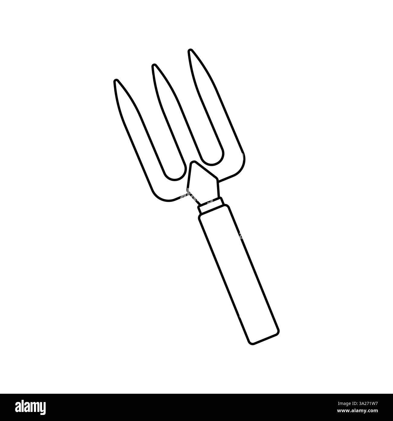 Forca da giardino utilizzata per la coltivazione e la preparazione del terreno in un ambiente urbano Illustrazione Vettoriale