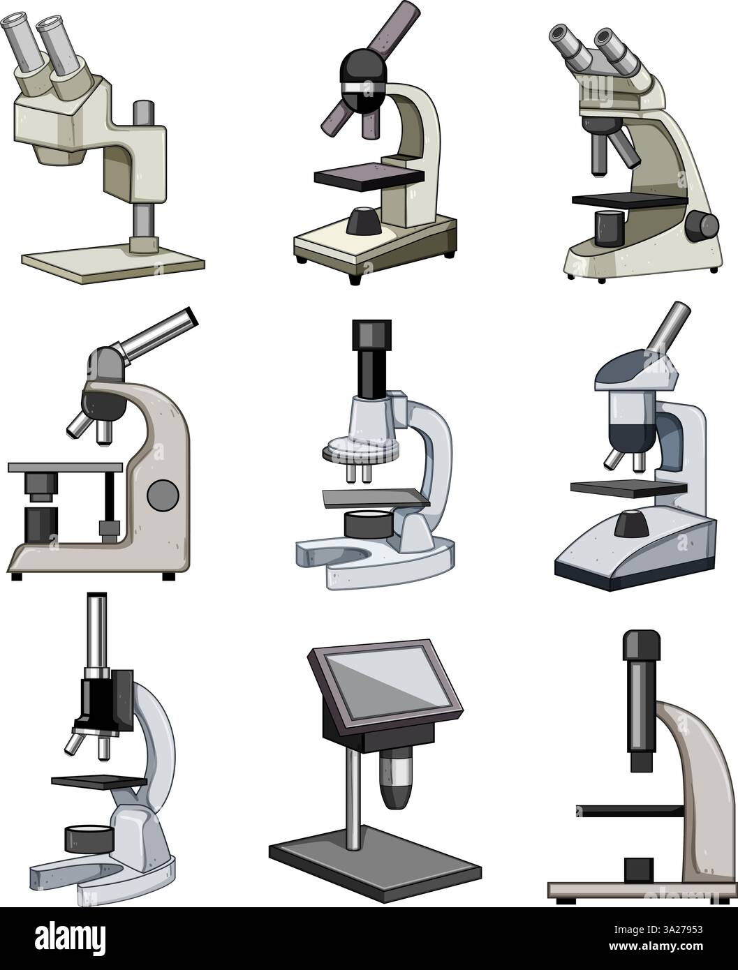illustrazione vettoriale cartoni animati del microscopio Illustrazione Vettoriale
