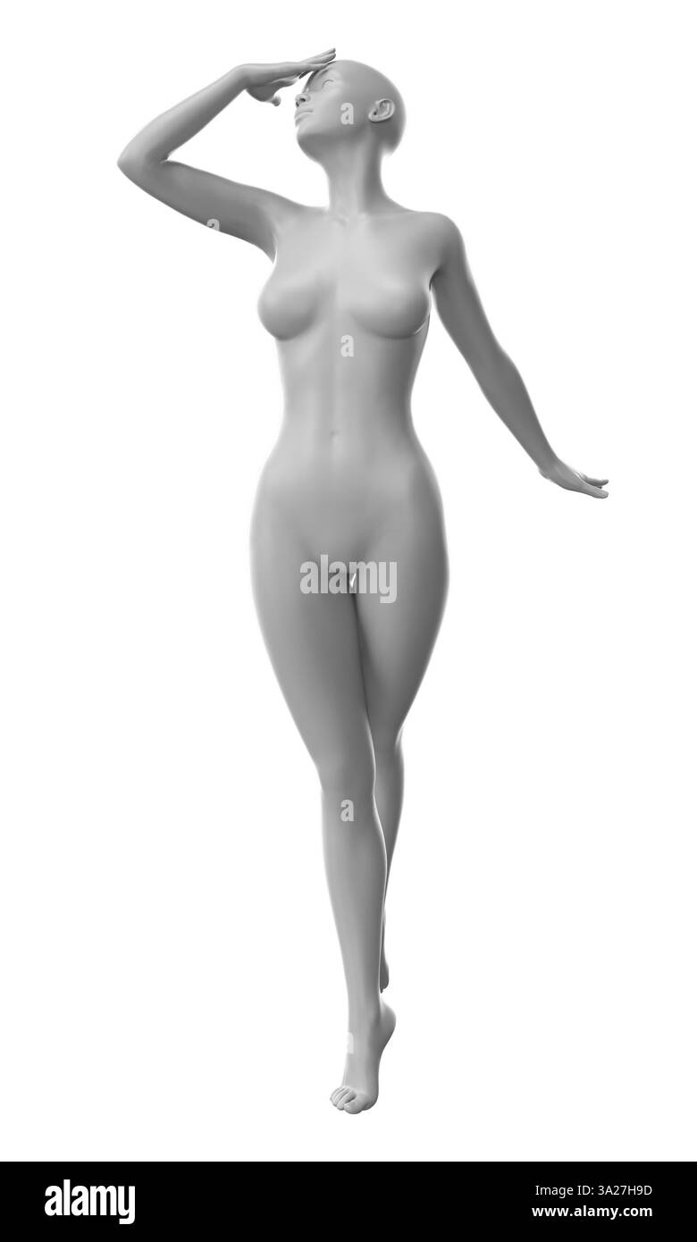 Manichino femminile in 3D in posa da ballerina di balletto, catturando la grazia e l'eleganza dei movimenti di balletto. Ideale per progetti a tema danza e progetti artistici, Foto Stock