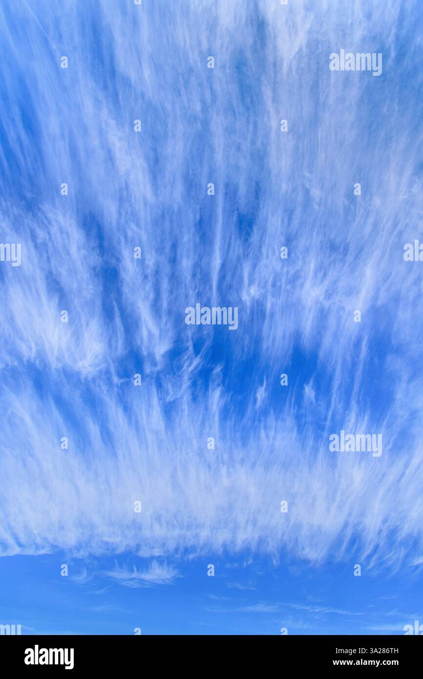 Cirrus e Cirrocumulus nuvole ad alta quota - Francia centrale. Foto Stock