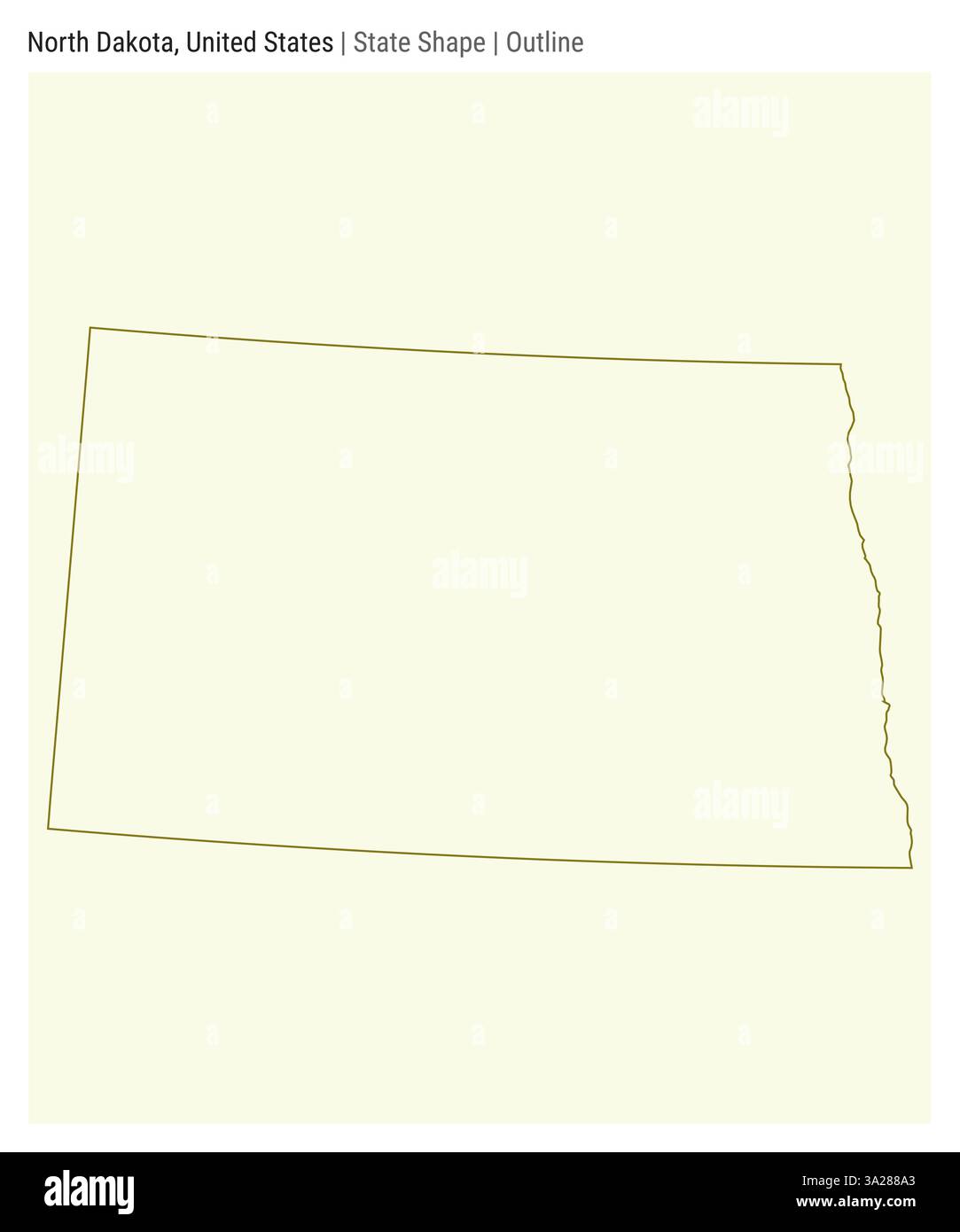 North Dakota, Stati Uniti. Semplice mappa vettoriale. Stato forma. Stile contorno. Confine del North Dakota. Illustrazione vettoriale. Illustrazione Vettoriale