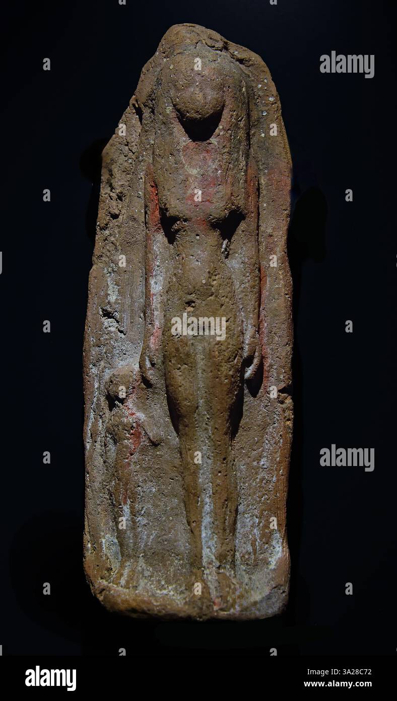 Fertilità statuina oggetto religioso o culto 1185–945 a.C. terracotta, sagomata 14,9 x 5 x 3,1 cm Egitto Foto Stock