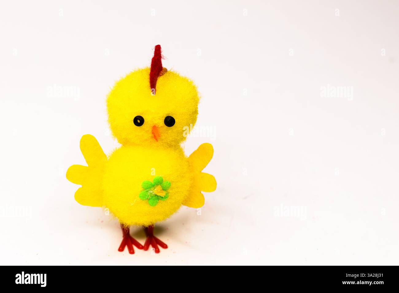 Graziosa decorazione di pollo giallo con spazio per il testo Foto Stock