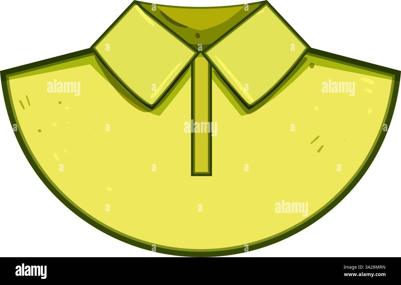 illustrazione vettoriale cartoni animati con scollatura a spalla della camicia Illustrazione Vettoriale
