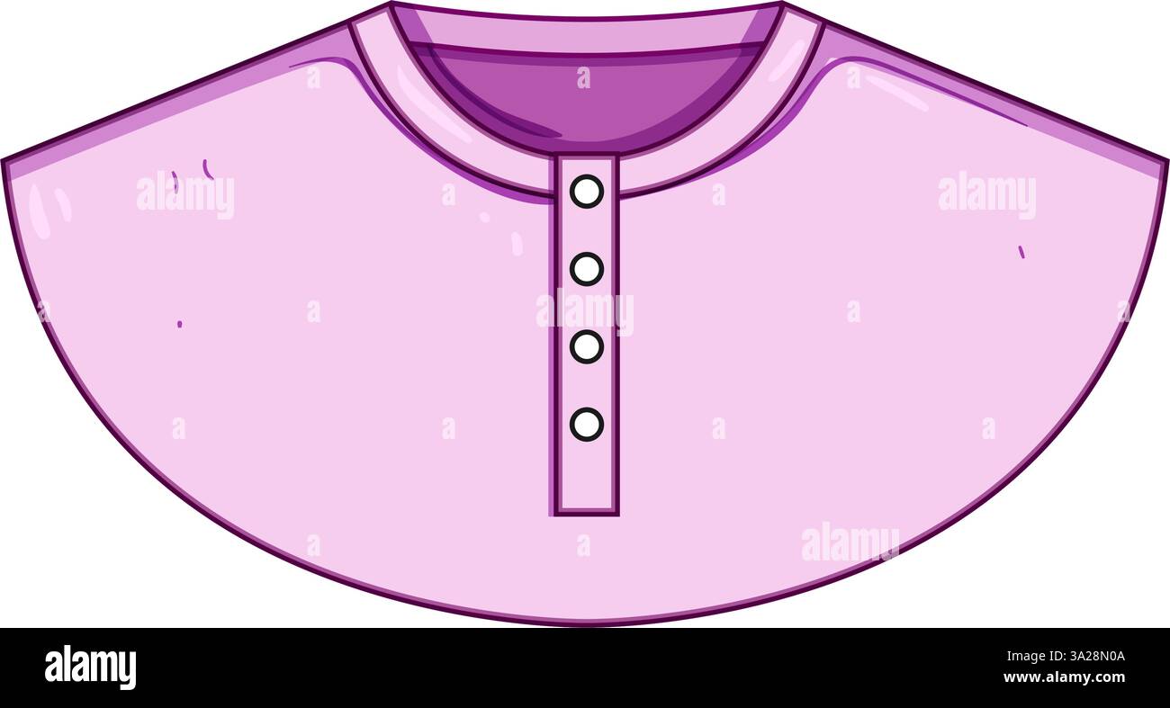 illustrazione vettoriale con scollo a camicia quadrata Illustrazione Vettoriale
