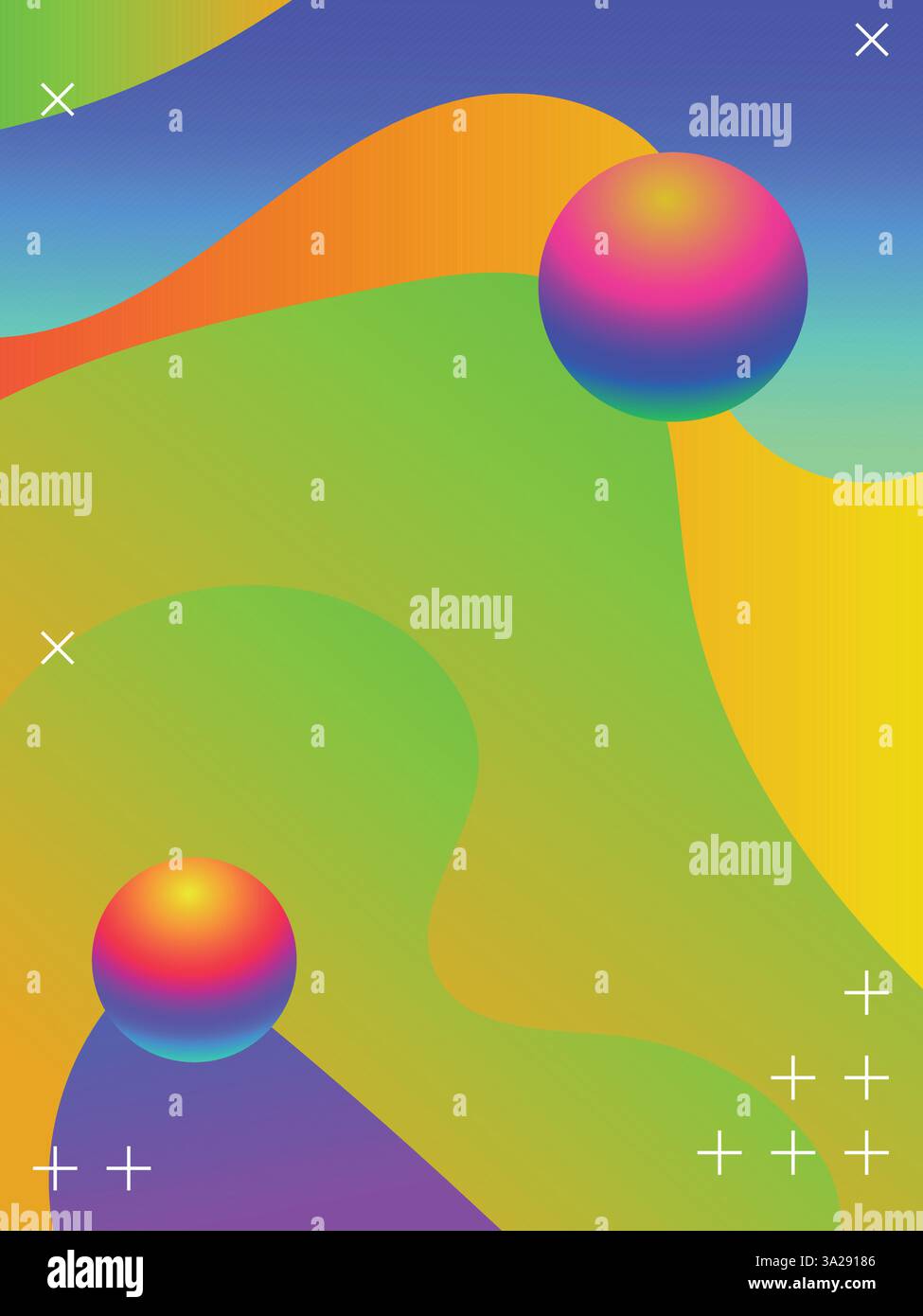 ACID Colors sfondo astratto per il modello di poster Techno Party. illustrazione del vettore a colori vibranti in stile acido gradiente 3d. Illustrazione Vettoriale