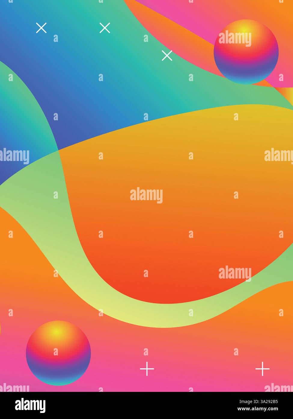 Linee di liquidi disegnate a mano in colori acidi per il modello eventi musicali. illustrazione del vettore a colori vibranti in stile acido gradiente 3d. Illustrazione Vettoriale