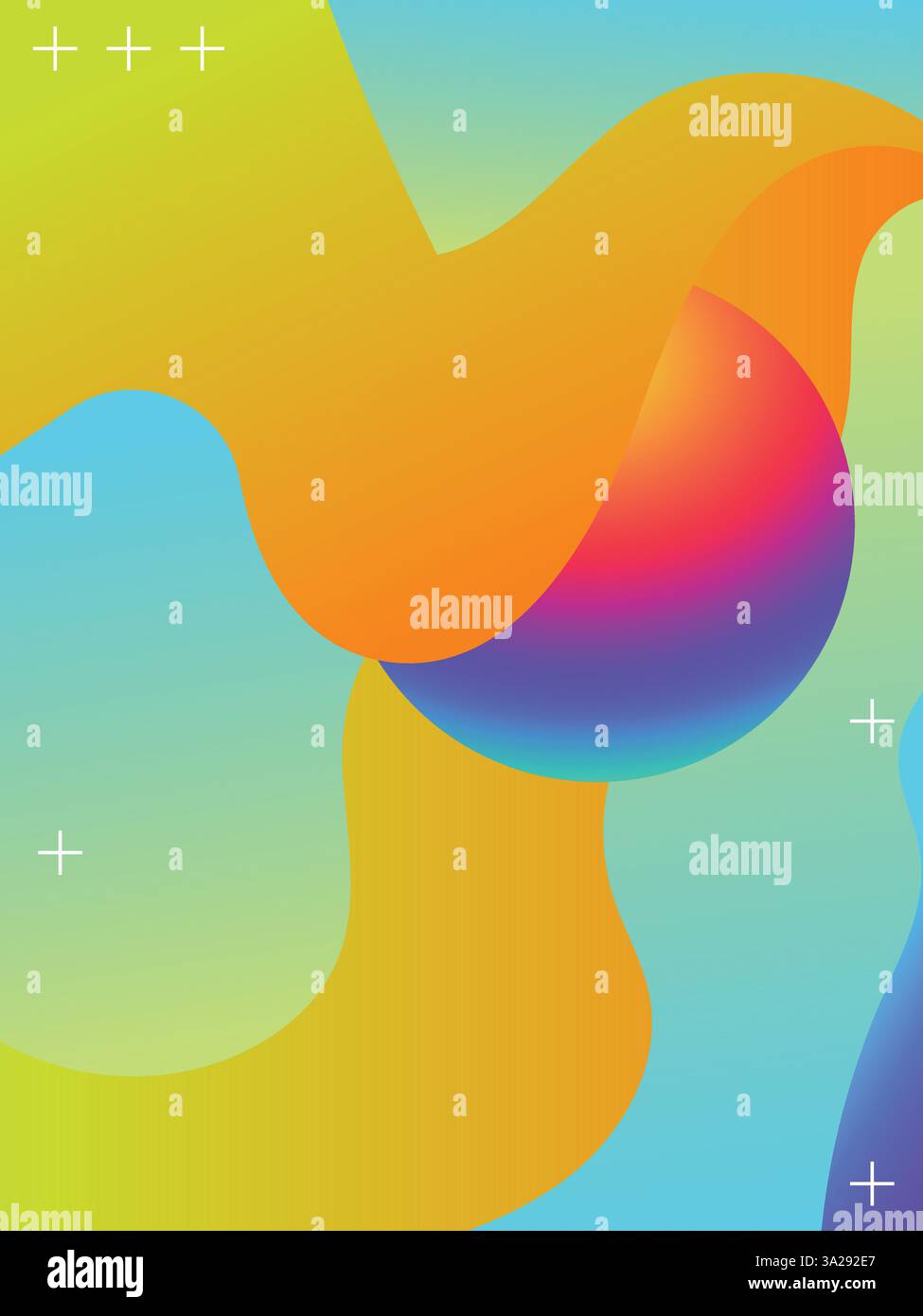 Modello di gradiente arcobaleno elettrico per modello Club Night Flyers. illustrazione del vettore a colori vibranti in stile acido gradiente 3d. Illustrazione Vettoriale