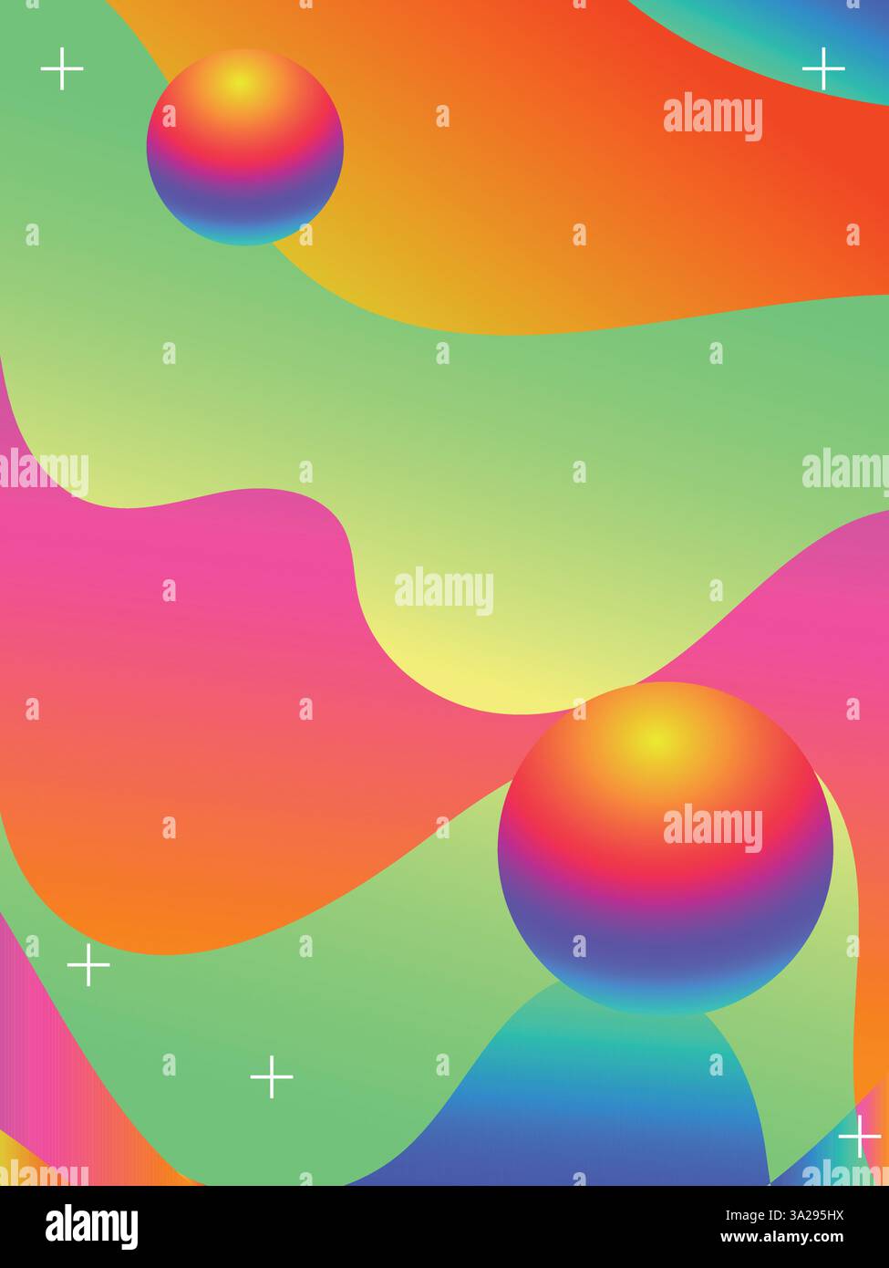 Linee di gradiente VIBRANT astratte per il modello di poster di Electro Party. illustrazione del vettore a colori vibranti in stile acido gradiente 3d. Illustrazione Vettoriale
