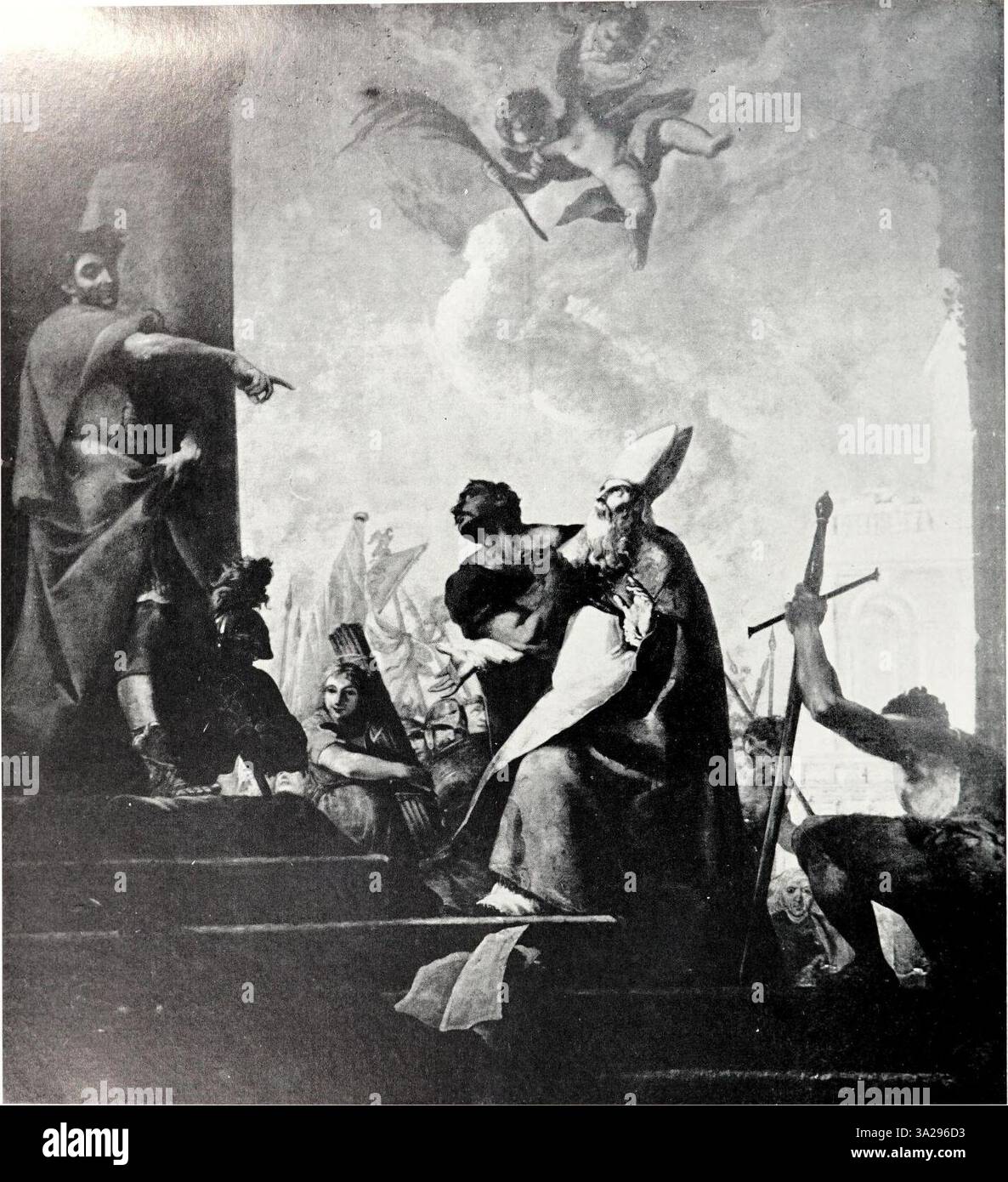 Questo lavoro di Pietro Longhi dal 1701 al 1785 dimostra il suo talento per catturare la società veneziana attraverso scene di genere dettagliate. Foto Stock