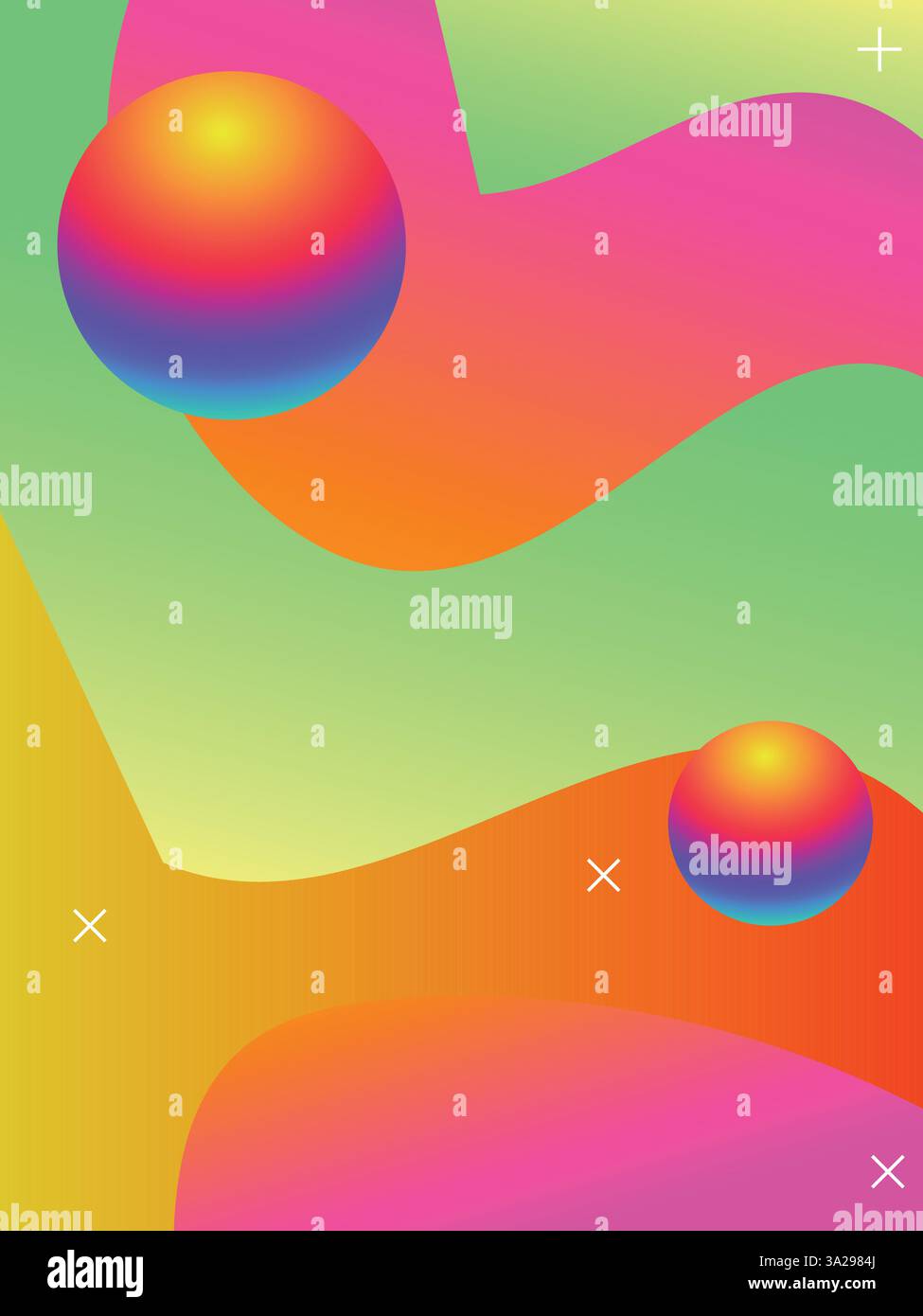 Sfondo delle linee funky Acid Color per il modello Summer Beach Party. illustrazione del vettore a colori vibranti in stile acido gradiente 3d. Illustrazione Vettoriale