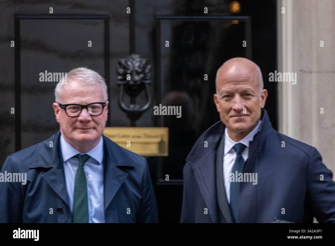Londra, Regno Unito. 12 marzo 2025. Richard Parker, sindaco delle West Midlands, e Tom Wagner, proprietario del Birmingham City Football Club, 10 Downing Street, Londra, Regno Unito. Crediti: Ian Davidson/Alamy Live News Foto Stock