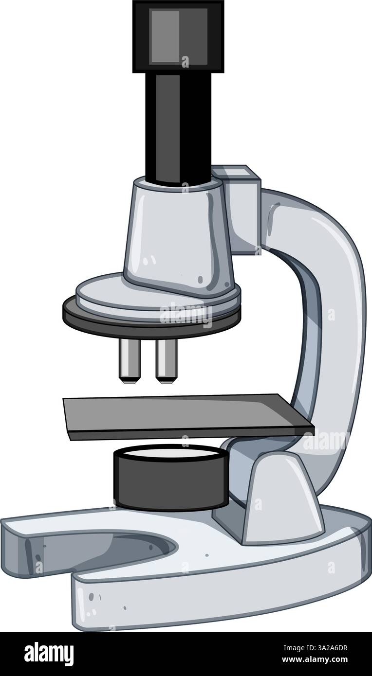 illustrazione del vettore cartoon del microscopio ottico Illustrazione Vettoriale