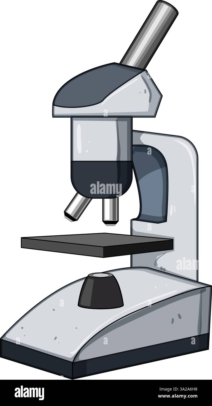 illustrazione vettoriale cartoni animati del microscopio dell'obiettivo Illustrazione Vettoriale