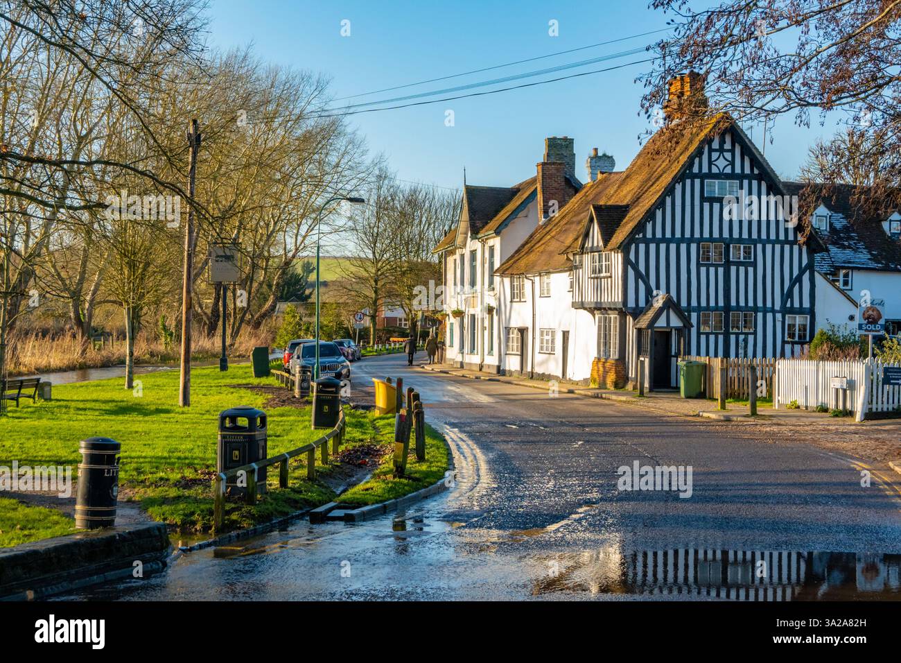 Il fiume Darenth a Eynsford Kent Foto Stock